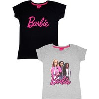 United Labels® T-Shirt Barbie T-Shirt Mädchen Oberteil kurzärmlig Schwarz/Grau 2er Pack von United Labels