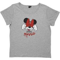 United Labels® T-Shirt Disney Mickey Mouse T-Shirt für Damen - Be more Minnie Grau von United Labels