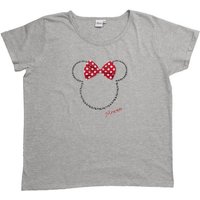 United Labels® T-Shirt Disney Minnie Mouse T-Shirt für Damen Top Bigshirt Oversize Grau von United Labels