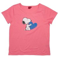 United Labels® T-Shirt The Peanuts T-Shirt für Damen - Snoopy kurzärmlig Pink von United Labels