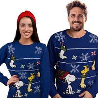 United Labels® Weihnachtspullover The Peanuts Winterpullover Unisex - Snoopy Blau von United Labels