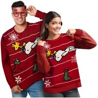 United Labels® Weihnachtspullover The Peanuts Winterpullover Unisex - Snoopy Rot von United Labels