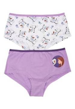 United Labels Disney Die Eiskönigin Panty für Mädchen - Frozen Kinder Slip Unterhose Unterwäsche Weiß/Lila (2er Pack) (DE/NL/SE/PL, Numerisch, 122, 128, Regular, Weiß/Lila) von United Labels