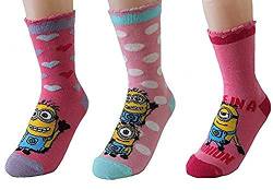 United Labels Kinder Socken Minions 3er Pack Rosatöne 31-34 von United Labels