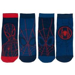 United Labels Marvel Spiderman Socken für Jungen Sneaker Kindersocken Söckchen Blau/Rot (4er Pack) (as3, numeric, numeric_27, numeric_30, regular, 27-30) von United Labels