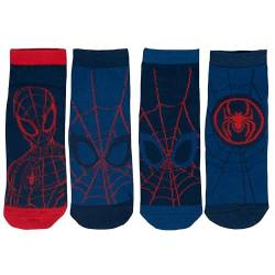 United Labels Marvel Spiderman Socken für Jungen Sneaker Kindersocken Söckchen Blau/Rot (4er Pack) (as3, numeric, numeric_31, numeric_34, regular, 31-34) von United Labels