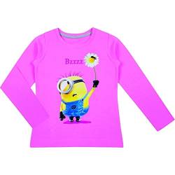 United Labels Minions Pullover für Mädchen - Bzzzz Sweatshirt Kinder Shirt langärmlig Rundhalsausschnitt Pink (as3, Numeric, Numeric_122, Numeric_128, Regular) von United Labels