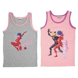 United Labels Miraculous Unterhemd für Mädchen Kinder Tank Top Hemdchen Unterwäsche Grau/Rosa (2er Pack) (as3, Numeric, Numeric_110, Numeric_116, Regular, 110-116) von United Labels