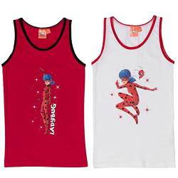 United Labels Miraculous Unterhemd für Mädchen Kinder Tank Top Hemdchen Unterwäsche Rot/Weiß (2er Pack) (as3, Numeric, Numeric_110, Numeric_116, Regular) von United Labels