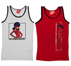 United Labels Miraculous Unterhemd für Mädchen Kinder Tank Top Hemdchen Unterwäsche Rot/Weiß (2er Pack) (as3, Numeric, Numeric_134, Numeric_140, Regular) von United Labels