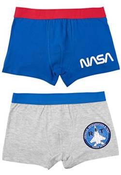 United Labels NASA Boxershorts für Jungen Kinder Unterhose Unterwäsche Grau/Blau (2er Pack) (as3, Numeric, Numeric_122, Numeric_128, Regular) von United Labels