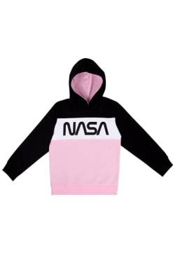 United Labels NASA Hoodie für Mädchen - Kinder Kapuzenpullover Pullover mit Kapuze Sweatshirt Schwarz/Rosa (DE/NL/SE/PL, Numerisch, 146, 152, Regular, Schwarz/Rosa) von United Labels