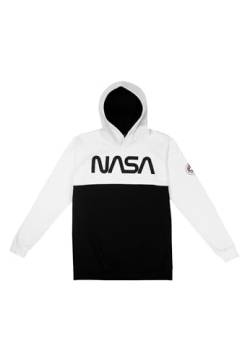 United Labels NASA Kapuzenpullover für Herren Hoodie Sweatshirt Pullover langärmlig Weiß/Schwarz (DE/NL/SE/PL, Alphanumerisch, M, Regular, Regular, Weiß/Schwarz) von United Labels