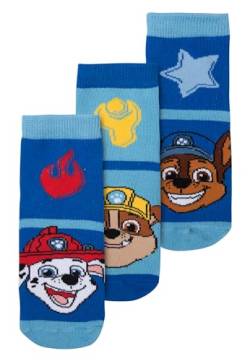 United Labels Paw Patrol Socken für Jungen - Kinder Sneaker Kindersocken Söckchen Blau (3er Pack) (DE/NL/SE/PL, Numerisch, 23, 26, Regular, Blau) von United Labels