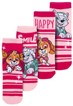 United Labels Paw Patrol Socken für Mädchen Kinder Sneaker Kindersocken Söckchen Rosa/Pink (4er Pack) (as3, numeric, numeric_27, numeric_30, regular) von United Labels