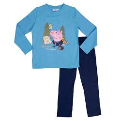 United Labels Peppa Wutz Schlafanzug für Jungen - George's Adventures Pyjama lang Kinder Oberteil und Hose Blau (as3, Numeric, Numeric_110, Numeric_116, Regular, 110-116) von United Labels