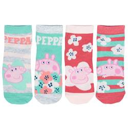 United Labels Peppa Wutz Socken für Mädchen Sneaker Kindersocken Söckchen Mehrfarbig Bunt (4er Pack) (as3, numeric, numeric_27, numeric_30, regular, 27-30) von United Labels