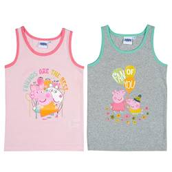 United Labels Peppa Wutz Unterhemd für Mädchen Kinder Tank Top Unterwäsche Rosa/Grau (2er Pack) (as3, Numeric, Numeric_110, Numeric_116, Regular, 110-116) von United Labels