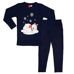 United Labels Schlafanzug für Jungen - Eisbär Winter Kinder Pyjama Set Langarm Oberteil mit Hose Blau (as3, Numeric, Numeric_122, Numeric_128, Regular, 122-128) von United Labels
