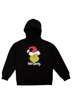 United Labels The Grinch Hoodie für Jungen und Mädchen - Kinder Kapuzenpullover Pullover mit Kapuze Sweatshirt Schwarz (DE/NL/SE/PL, Numerisch, 158, 164, Regular) von United Labels