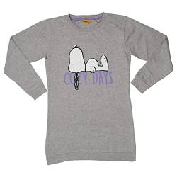 United Labels The Peanuts Nachthemd für Damen Snoopy - Cozy Days Schlafshirt Pyjama Langarm Oberteil Grau (M) von United Labels