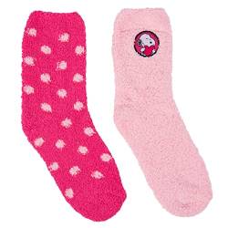 United Labels The Peanuts Snoopy Kuschelsocken für Damen Flauschige Wintersocken warme Socken Rosa/Pink (2er Pack) (as3, numeric, numeric_39, numeric_42, regular, regular) von United Labels