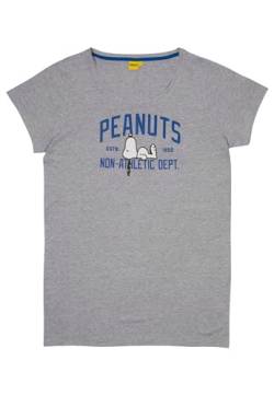 United Labels The Peanuts Snoopy Nachthemd für Damen - Non-Athletic Schlafshirt Pyjama Kurzarm Oberteil Grau (L) von United Labels