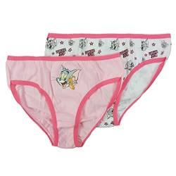 United Labels Tom & Jerry Mädchen Kinder Panty Slip Unterhose Unterwäsche Rosa Weiß (2er Pack) (122-128) von United Labels