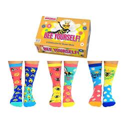 Bee Yourself Bienen Oddsocks Socken in 37-42 im 6er Set - Strumpf von United Oddsocks