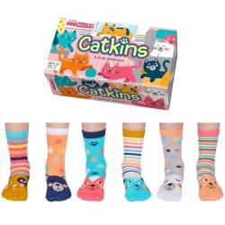 Catkins Katzen Oddsocks Socken in 27-30 im 6er Set - Strumpf von United Oddsocks