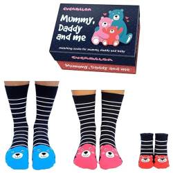 Cucamelon Mummy, Daddy and Me Socken für Neugeborene, in Geschenkbox, multi, 0-12 Monate von United Oddsocks