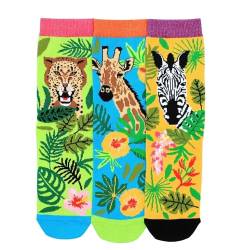 Oddsocks ANNIE 3er Set bunte Socken, Giraffe, Tiger, Zebra Gr.37-42 von United Oddsocks