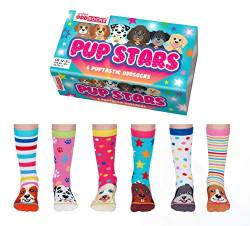 Pup Stars Welpen Oddsocks Socken in 30,5-38,5 im 6er Set - Strumpf von United Oddsocks