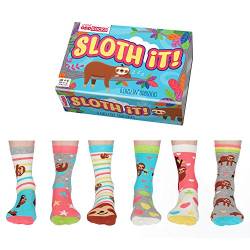 Sloth It Faultier Oddsocks Socken in 37-42 im 6er Set - Strumpf von United Oddsocks