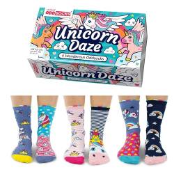 Unicorn Daze Socken für Mädchen, UK 12-5.5 / EU 30.5-38.5, 6 Stück von United Oddsocks