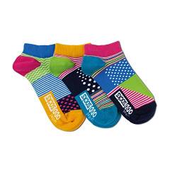 United Oddsocks - 3 Kurze Socken Damen 37-42, Modell: Streifen Und Punkte L6 von United Oddsocks