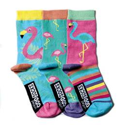 United Oddsocks - 3er Set Mädchen-Socken -Flamingo- Gr. 30 - 38 von United Oddsocks