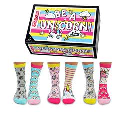 United Oddsocks - Box mit 6 ungleichfarbigen Socken, für Damen, Einhornsocken, Be A Unicorn (mehrfarbig), Größe EU 37-42 von United Oddsocks