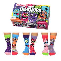 United Oddsocks - Miss Mashers – 6 lustige Socken für Mädchen, EUR 30,5-38,5, mehrfarbig, 30,5-38,5 von United Oddsocks