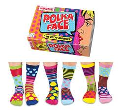 Verrückte Socken Oddsocks Polka Face für Frauen im 6er Set von United Oddsocks