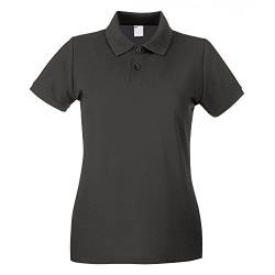 Universal Textiles Damen Polo-Shirt, Figurbetont, Kurzärmlig (2XL) (Anthrazit) von Universal Textiles