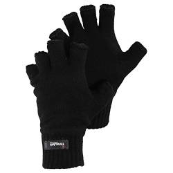 Universaltextilien Herren Winter Thinsulate Heatguard Handschuhe, fingerlos (M/L) (Schwarz) von Universaltextilien