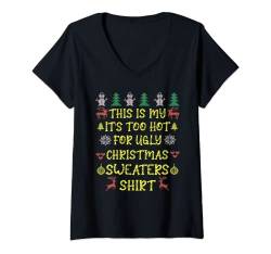 Damen Hässliches Weihnachtspullover, lustiges Weihnachtspyjama-Kostüm T-Shirt mit V-Ausschnitt von University Printing Press