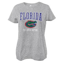University of Florida Offizielles Lizenzprodukt Florida - The Gator Nation Damen T-Shirt (Heather Gray), Small von University of Florida