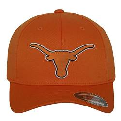 University of Texas Offizielles Lizenzprodukt Texas Longhorns Logo Flexfit Baseball Cap (Orange), Small/Medium von University of Texas