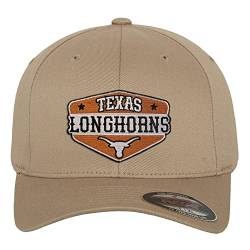 University of Texas Offizielles Lizenzprodukt Texas Longhorns Patch Flexfit Baseball Cap (Khaki), Large/X-Large von University of Texas