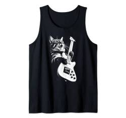 Rock Cat Playing Guitar - Funny Guitar Cat Tank Top von Unknown Designer