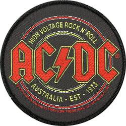 AC/DC Aufnäher HIGH VOLTAGE ROCK N ROLL Patch gewebt 9 cm von Unknown