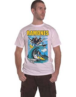 Ramones T Shirt Rockaway Beach Band Logo Nue offiziell Herren Weiß L von Unknown
