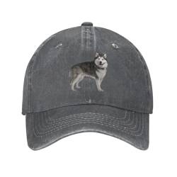 Baseballkappe Hip-Hop Sonnenhut personalisierte Baumwolle Siberian Husky-Baseballkappe Sport Damen Herren verstellbar Alaskan Malamute-Hund Papa-Hut Sommer Geburtstagsgeschenk für Männer und Frauen von UnniQ